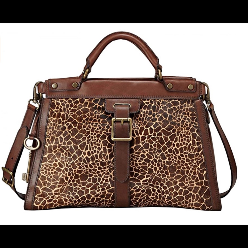 FOSSIL VINTAGE REVIVAL SATCHEL GIRAFFE PRINT 👜 - Picture 16 of 16